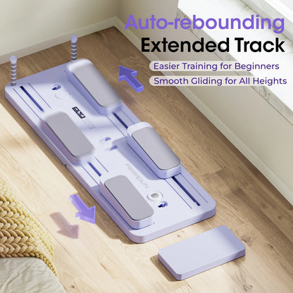 300 LBS Weight Capacity Multifunctional Fitness Board with Automatic Rebound, Core Training Ab Roller, Foldable Workout Machines - Full Body Workout Equipment, Home Pilates