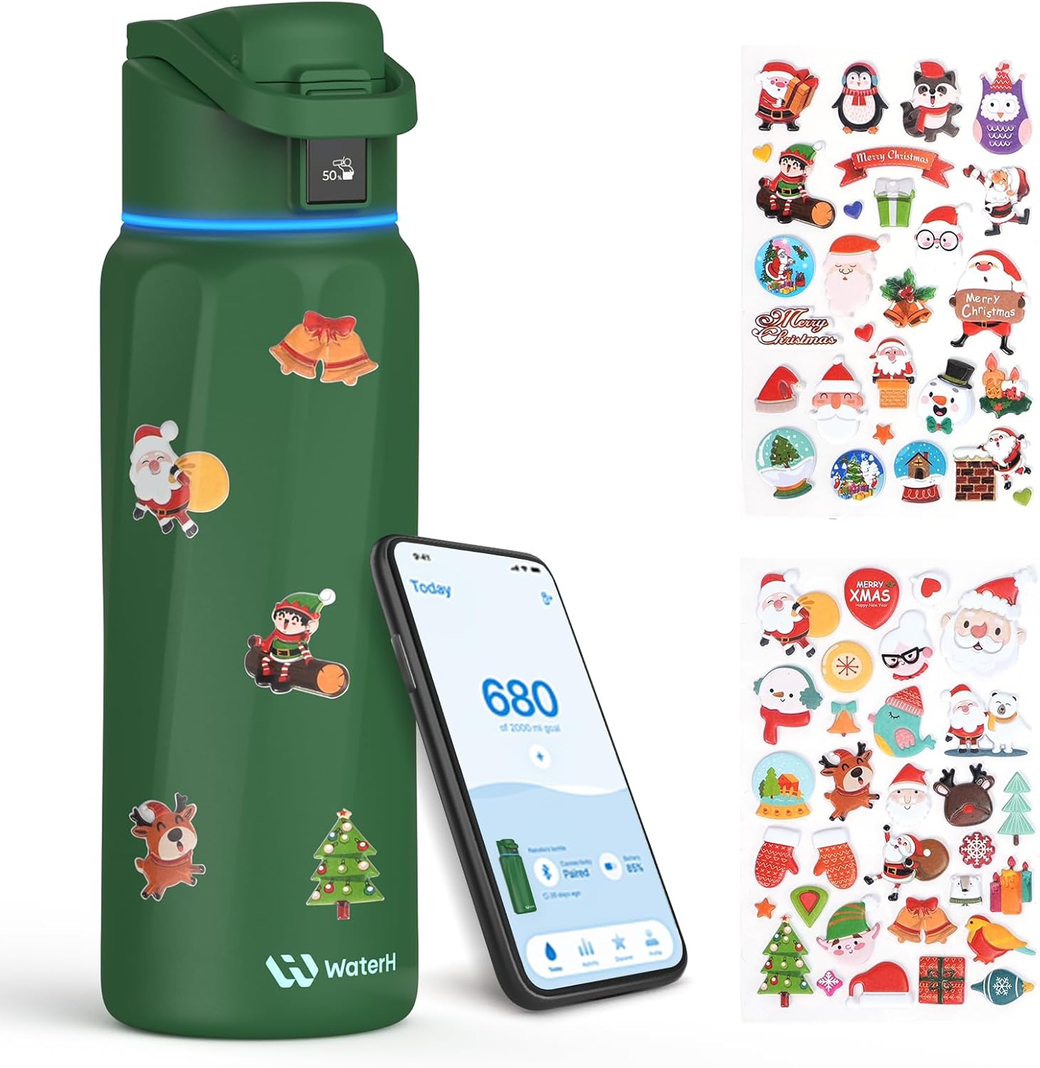 BOOST Smart Water Bottle with Reminder & Tracker, Double Wall Vacuum Insulated Bottles Stainless Steel, 32 or 24 Oz Bpa-Free Wide Mouth for Gym, Office, School, Ideal Gift for Christmas or New Years
