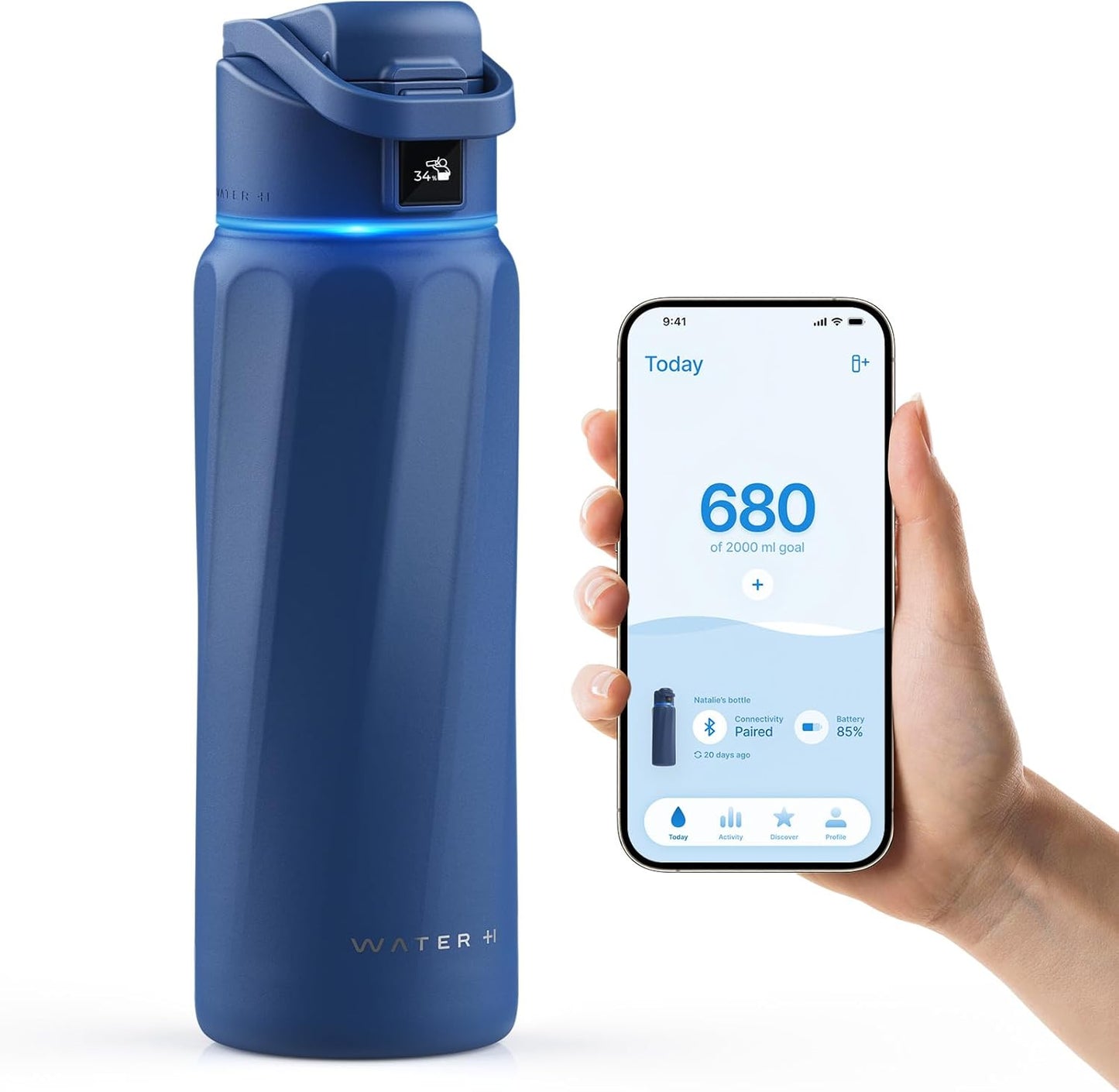 BOOST Smart Water Bottle with Reminder & Tracker, Double Wall Vacuum Insulated Bottles Stainless Steel, 32 or 24 Oz Bpa-Free Wide Mouth for Gym, Office, School, Ideal Gift for Christmas or New Years