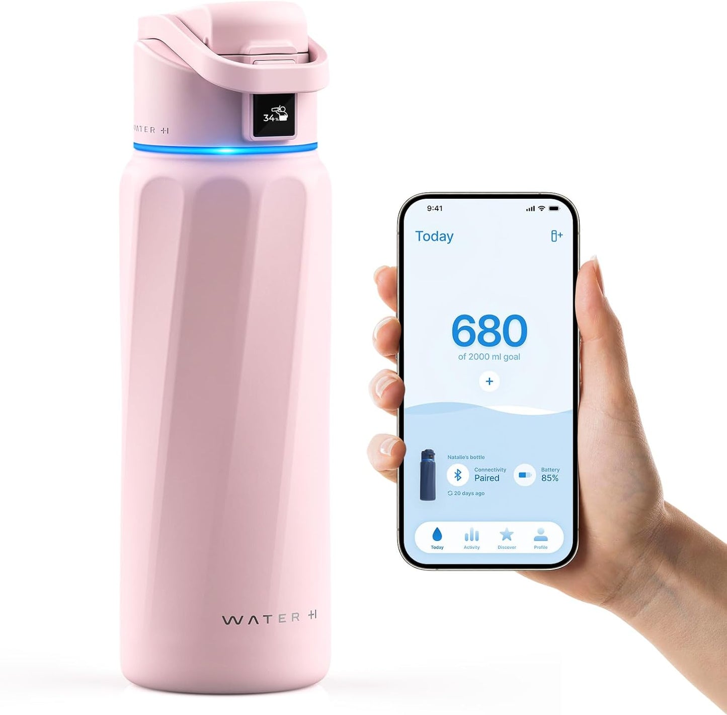 BOOST Smart Water Bottle with Reminder & Tracker, Double Wall Vacuum Insulated Bottles Stainless Steel, 32 or 24 Oz Bpa-Free Wide Mouth for Gym, Office, School, Ideal Gift for Christmas or New Years