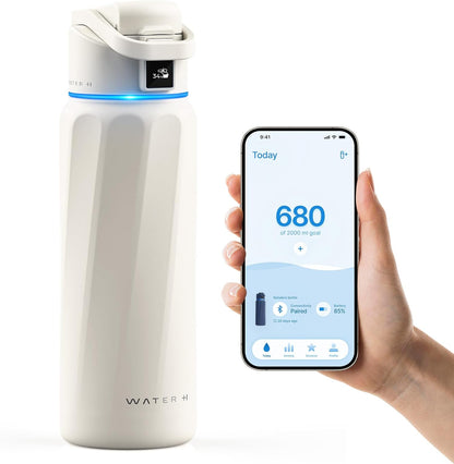 BOOST Smart Water Bottle with Reminder & Tracker, Double Wall Vacuum Insulated Bottles Stainless Steel, 32 or 24 Oz Bpa-Free Wide Mouth for Gym, Office, School, Ideal Gift for Christmas or New Years