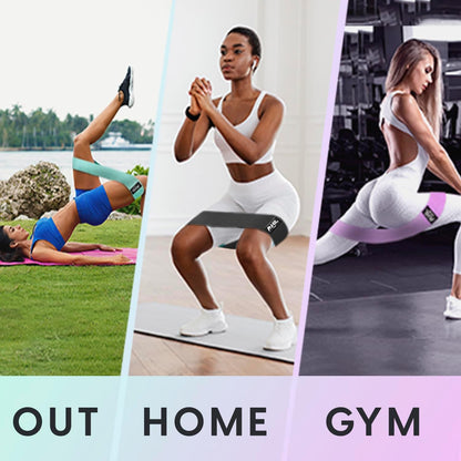 Booty Bands – Four Durable Exercise Bands for Working Out, Non-Slip & Non-Pinching Workout Bands – Multiple Resistance Levels Booty Bands for Legs Butt Glutes Hips Abs & More.