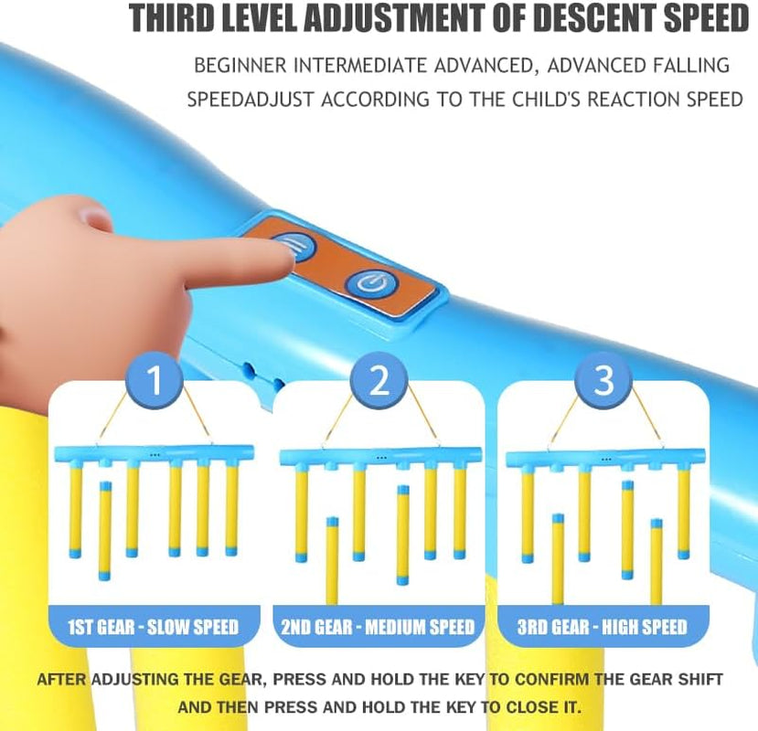 Catching Sticks Game,Catching Sticks Game Reaction Training Toy,Drop Stick Game,Sticks Game Challenge Game,Adjustable Speed Catching Game,Drop Sticks Game Challenge Game,Reflex Challenge Game (Blue)