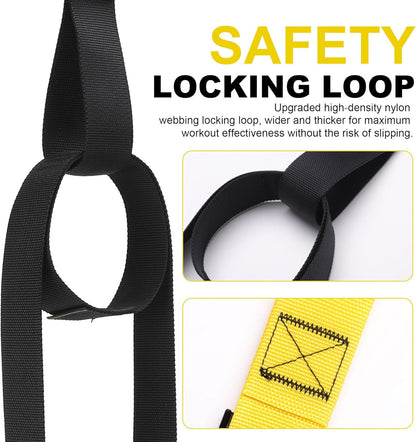 Home Resistance Training Kit | Full-Body Workout with Suspension Trainer Straps, Door Anchor, Handles, and Carrying Bag | Complete Home Gym Equipment