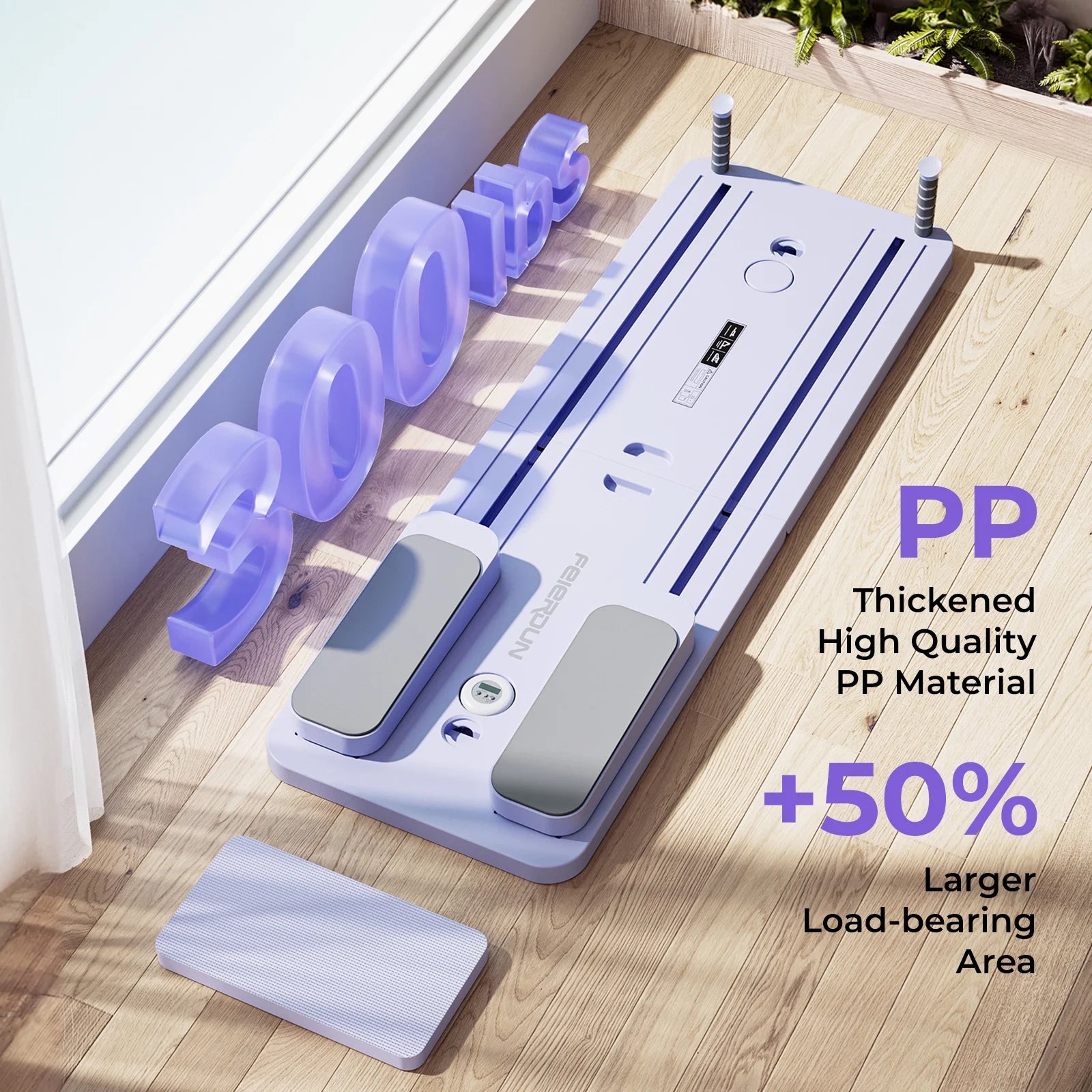 300 LBS Weight Capacity Multifunctional Fitness Board with Automatic Rebound, Core Training Ab Roller, Foldable Workout Machines - Full Body Workout Equipment, Home Pilates