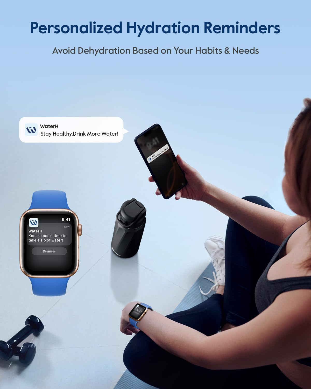 BOOST Smart Water Bottle with Reminder & Tracker, Double Wall Vacuum Insulated Bottles Stainless Steel, 32Oz Bpa-Free Wide Mouth for Gym, Office, School, Ideal Gift for Christmas, Halloween, New Year